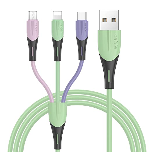 Cable Multi USB, 3 en 1 Cable de Carga Universal Nylon Cable de Carga Múltiple Micro USB Tipo C