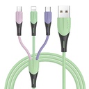 Cable Multi USB, 3 en 1 Cable de Carga Universal Nylon Cable de Carga Múltiple Micro USB Tipo C